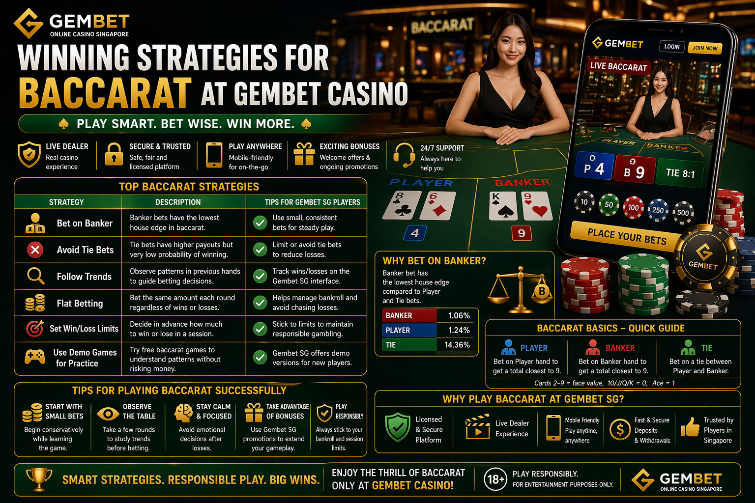 Winning Strategies for Baccarat
