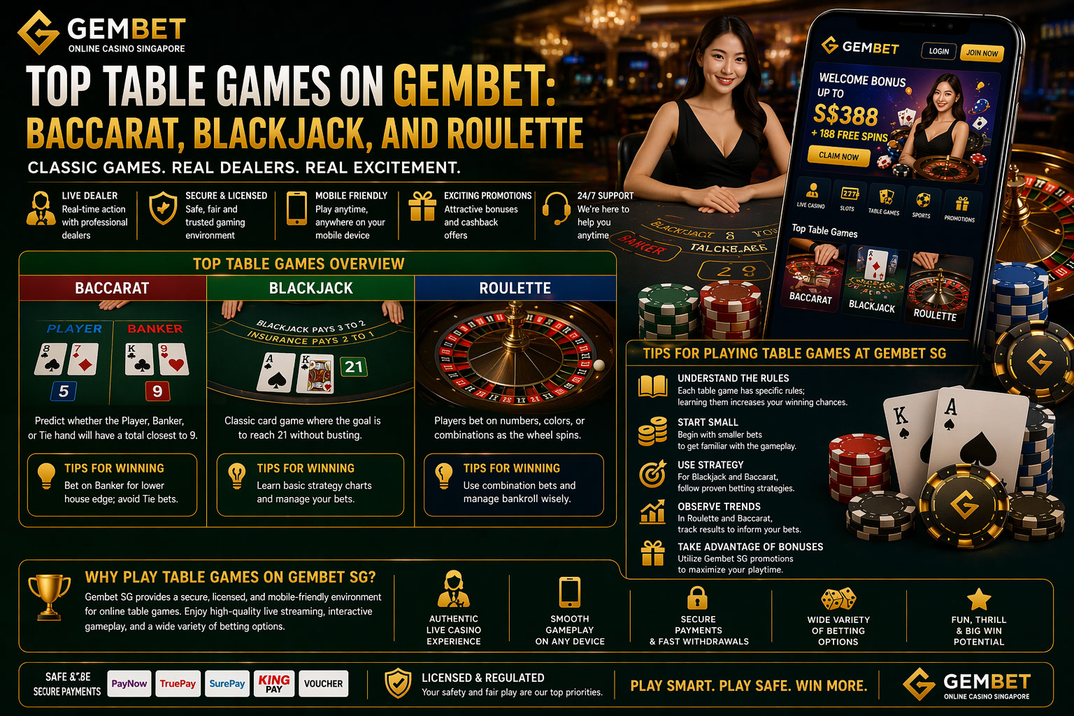 Top Table Games on Gembet Singapore